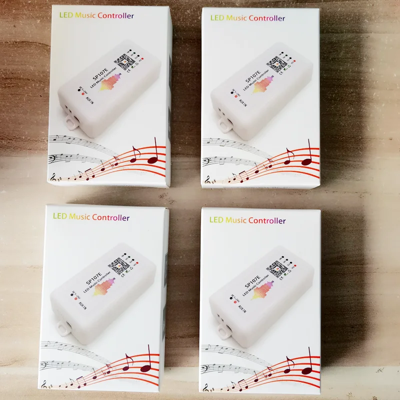 4PCS SP107E DC5-24V LED Controller Music With Wireless Bluetooth-compatible SPI Full Color Music Control VIA APP For WS2811 2812