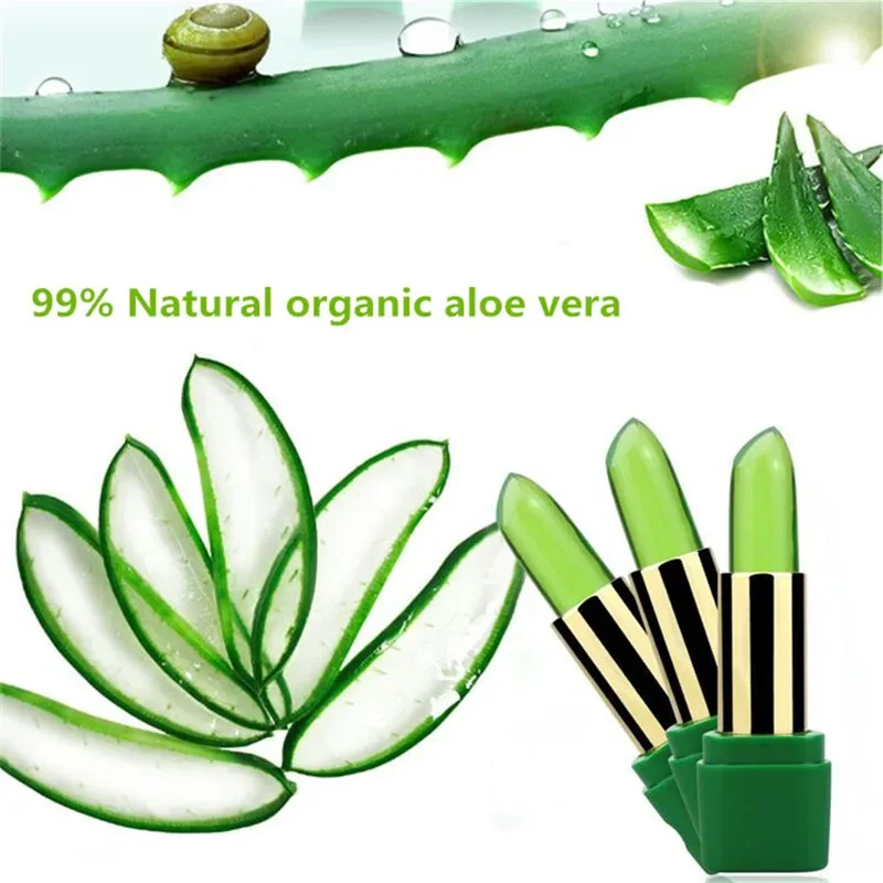 Aloe Vera Lippenstift Batom Natürliche Temperaturänderung Farbe Gelee Lippenstift Langanhaltend feuchtigkeitsspendend nahrhaftes Lippenbalsam-Make-up – Detail 5