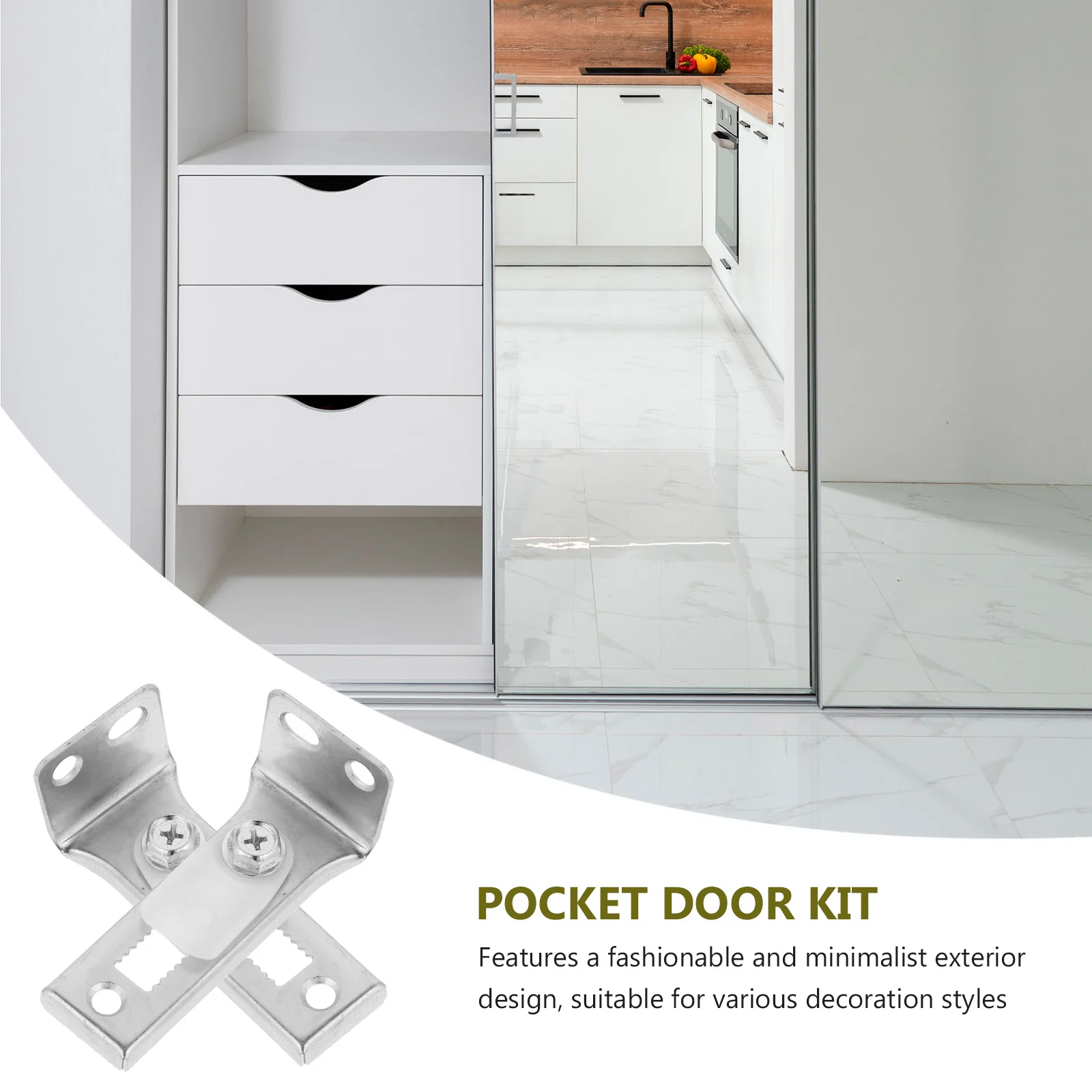 

2 set Bifold Kit Stainless Steel Sliding Folding Guide Rail For Closet Shower Replacement Parts Sliding Door Hardware Bifold