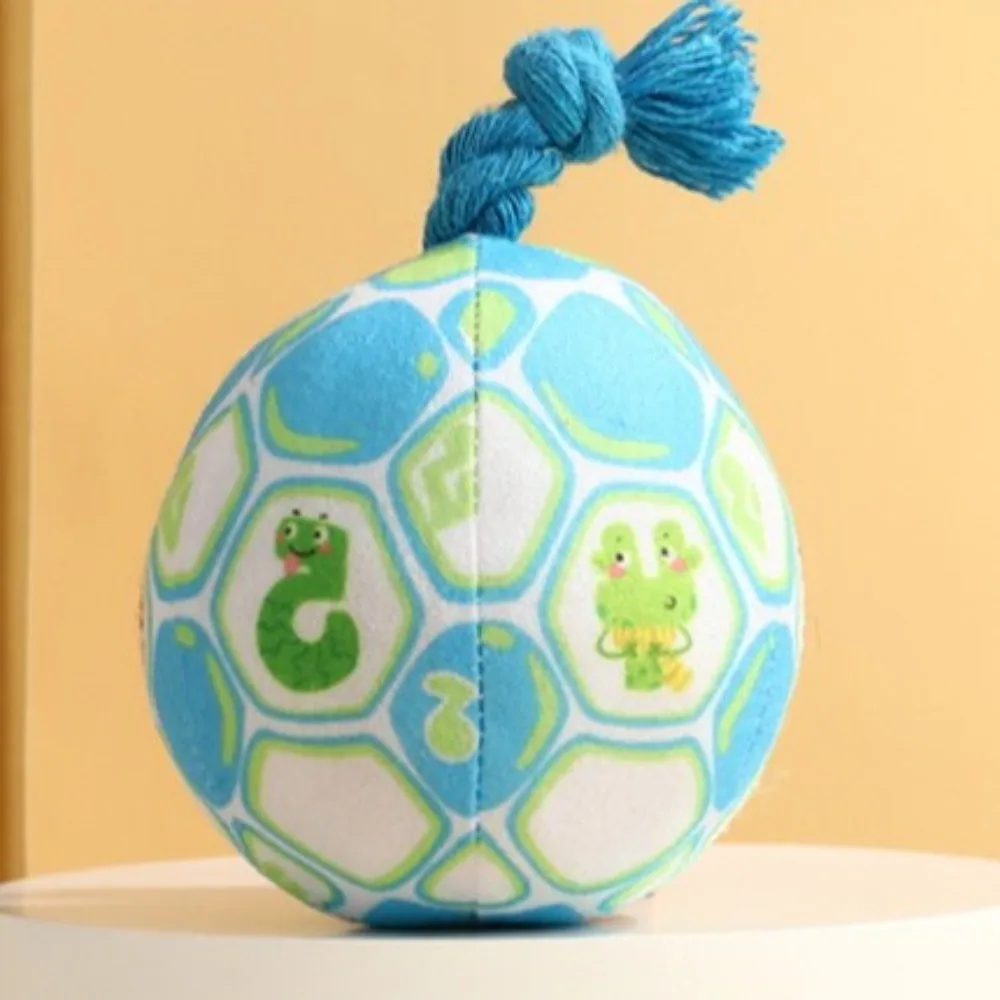 PP القطن ملء الكلب لعبة الكرة مع حبل عقدة رنين الحيوانات الأليفة أفخم لعبة صوت مرونة التفاعلية جرس هزلي القرص الكرة حل الملل