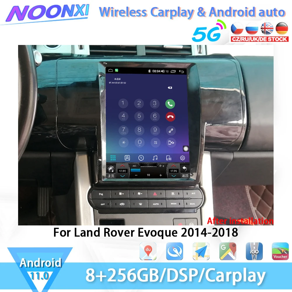 

For Rover Range Evoque 2014-2018 Car Radio Video Players IPS Screen Bluetooth Receiver Automotive Multimedia Carplay GPS Android