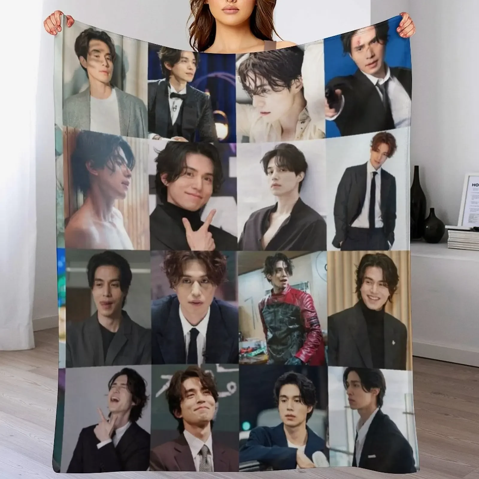 Lee Dong Wook Throw Blanket Lightweight Cozy Blanket for Bed Sofa