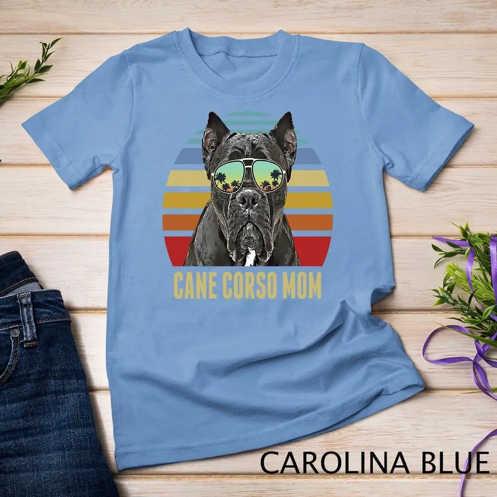 Cane Corso Best Dog Mom Ever Retro Sunset Beach Vibe Unisex T-shirt image 3