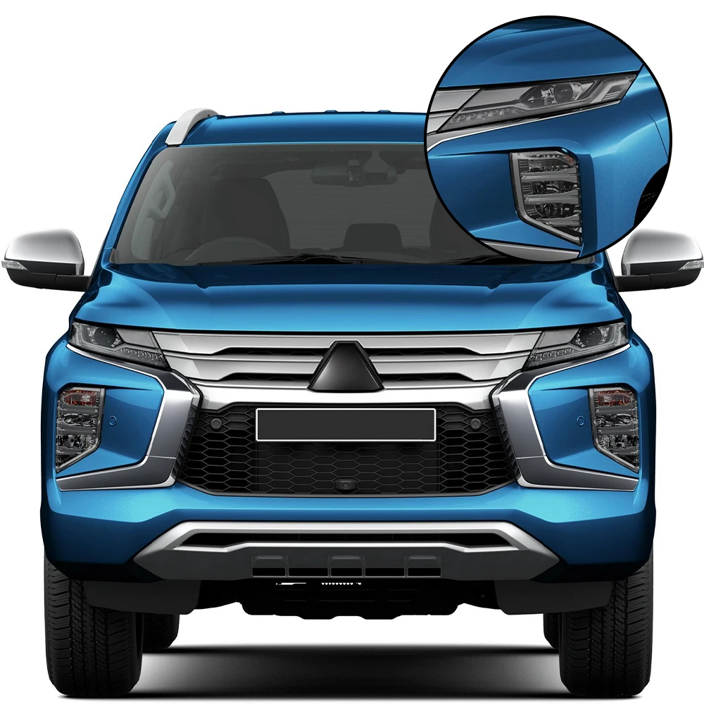 Premium Pre-Cut TPU Headlight Film for Mitsubishi Pajero Sport 2020-2025 Smoke Black High-Gloss PPF Anti-Scratch Vinyl Wrap Kit - view 2