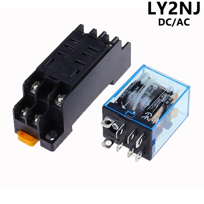 Imagem -02 - Relé do Poder da Bobina da C.a. com Base do Soquete Ly2nj Dpdt Pin Hh62p Jqx13f 12v 24v 36v 48v c. c. 110v 220v 380v Grupo 10