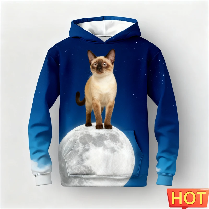 ثلاثية الأبعاد مطبوعة لطيف هريرة طباعة هوديي للنساء تصميم جديد الكرتون القط نمط البلوز البوليستر الخريف بلوفر شتوي الرجال #3