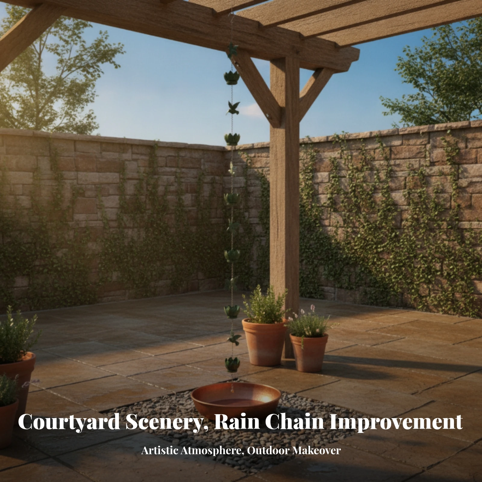 Rust-Resistant Outdoor Hanging Water Drainage Garden Decor Hummingbird Rain Chain Lotus Rain Chain for Eaves