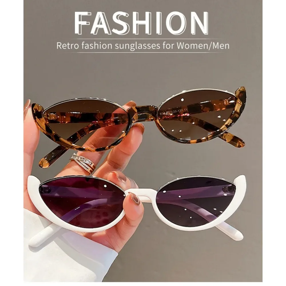 نصف إطار عين القط النظارات الشمسية الاسلوب المناسب النظارات الشمسية النسائية الملونة Uv400