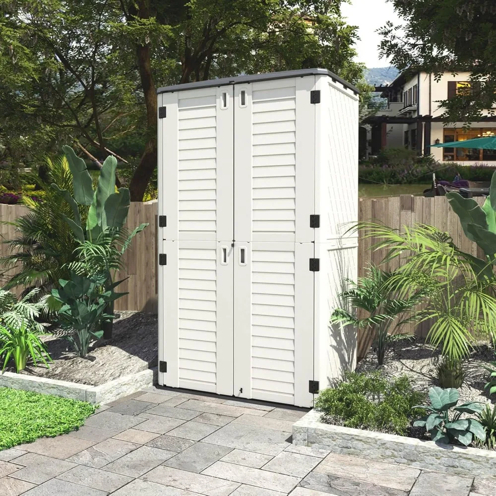 

Storage Shed Weather Resistance, Multi-Purpose Outdoor Storage Cabinet Waterproof,Outdoor Storage Cabinet for Garbage Cans, Shed