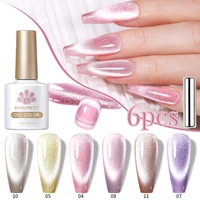 BORN PRETTY 6 uds 10ml brillo gato magnético esmalte de uñas en gel conjunto holográfico brillante semipermanente UV Gel Soak Off Nail Art
