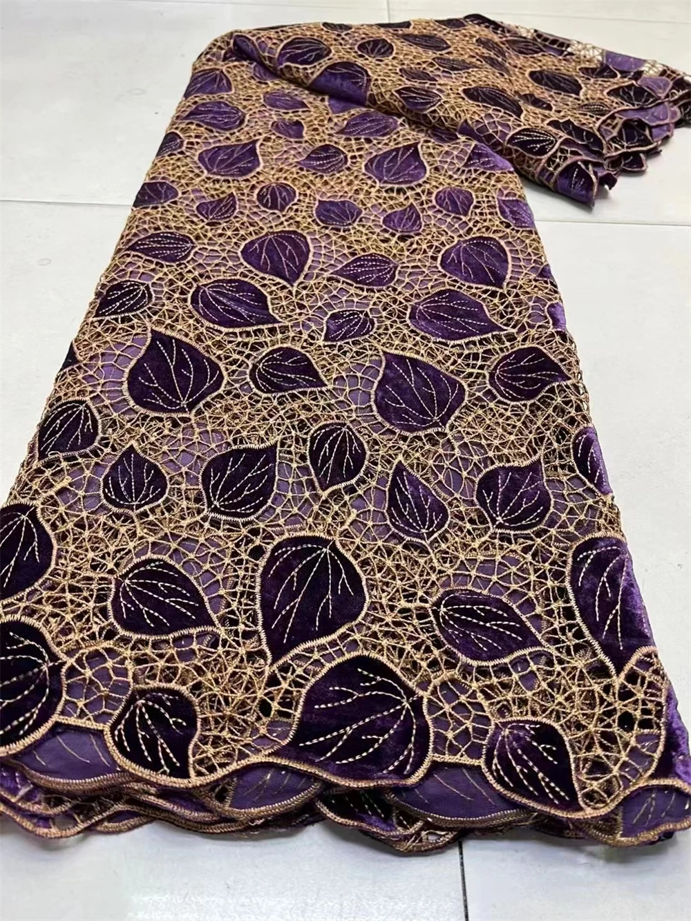 African Lace Fabric 2024 High Quality Nigerian Lace Fabric Velvet Laser Embroidery Swiss Voile Cord Lace For Wedding 5Yards