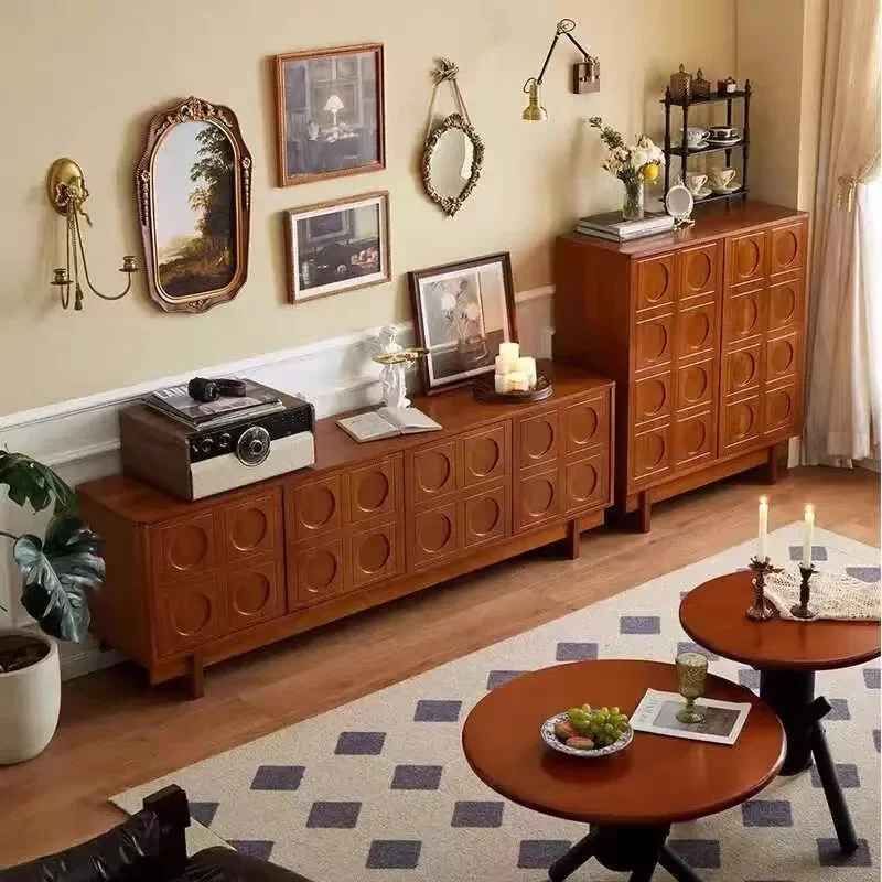 خزانة تلفزيون من الخشب الصلب خزانة تلفزيون يابانية شمالية لغرفة المعيشة العالية