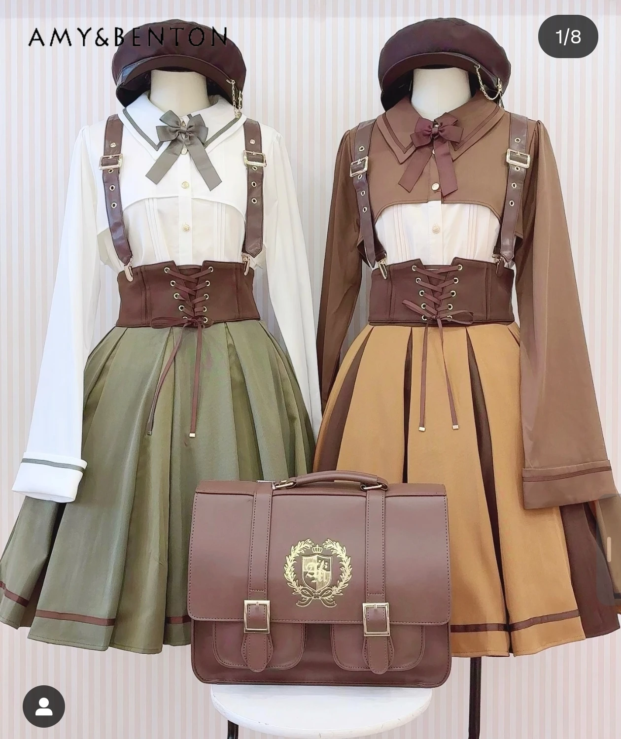 

Japanese Retro Lolita Ball Gown Skirt Harajuku Style Sweet Cool Spicy Girl Patchwork Color High Waist Strap JSK Skirt Mid-length