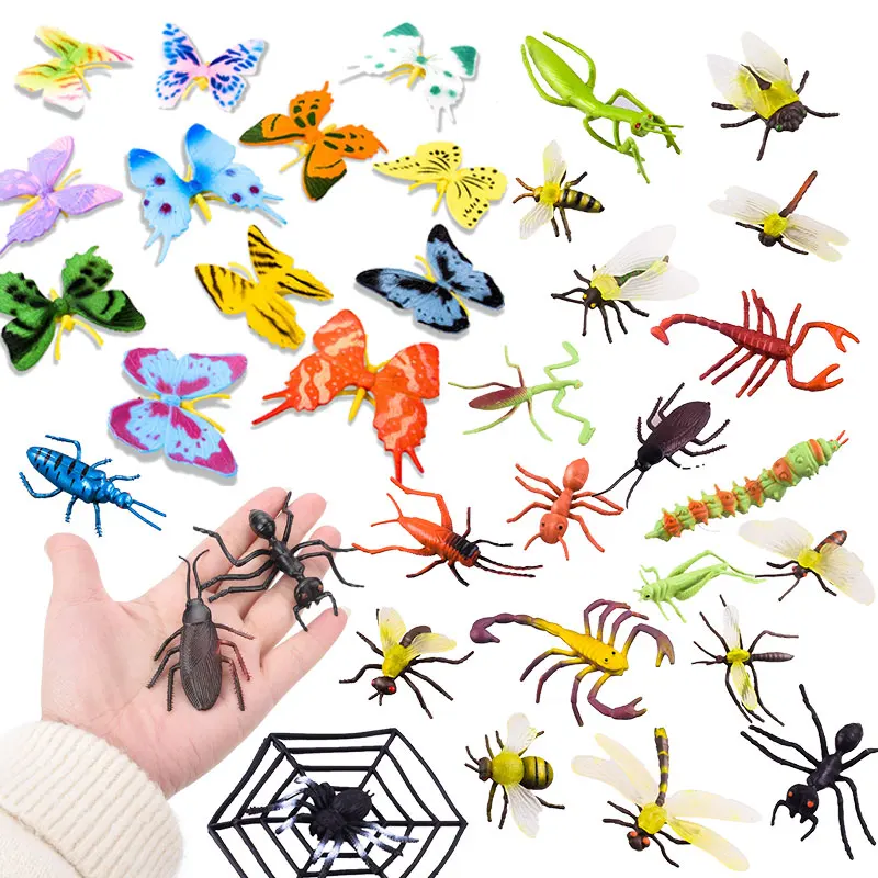 

Набор моделей диких насекомых Oenux, животные, Бабочка, скорпион, мантис, Цикада, ящерица, экшн-фигурки, миниатюрная Детская образовательная игрушка на Хэллоуин
