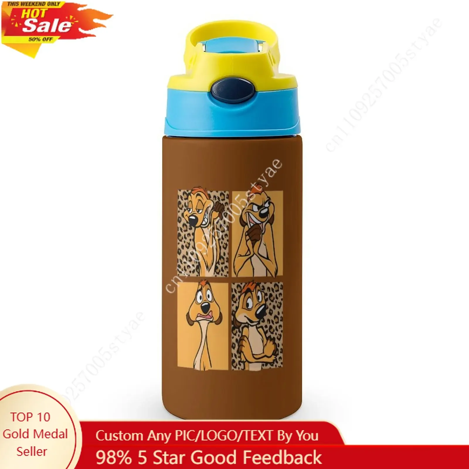 

Timon Insulated Bottle Disney Cartoon Custom Your Photo Logo Text DIY Design Birthday Holiday Gift Thermos Bottle