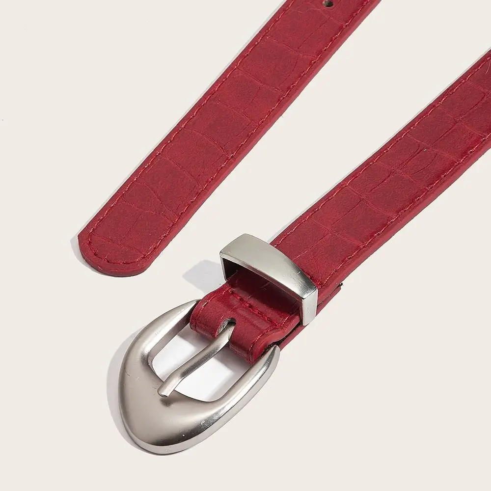 Ins Style Crocodile Pattern Women's Belt PU Leather Korean Thin Waist Belt Niche Y2k Dress Jeans Belt Streetwear