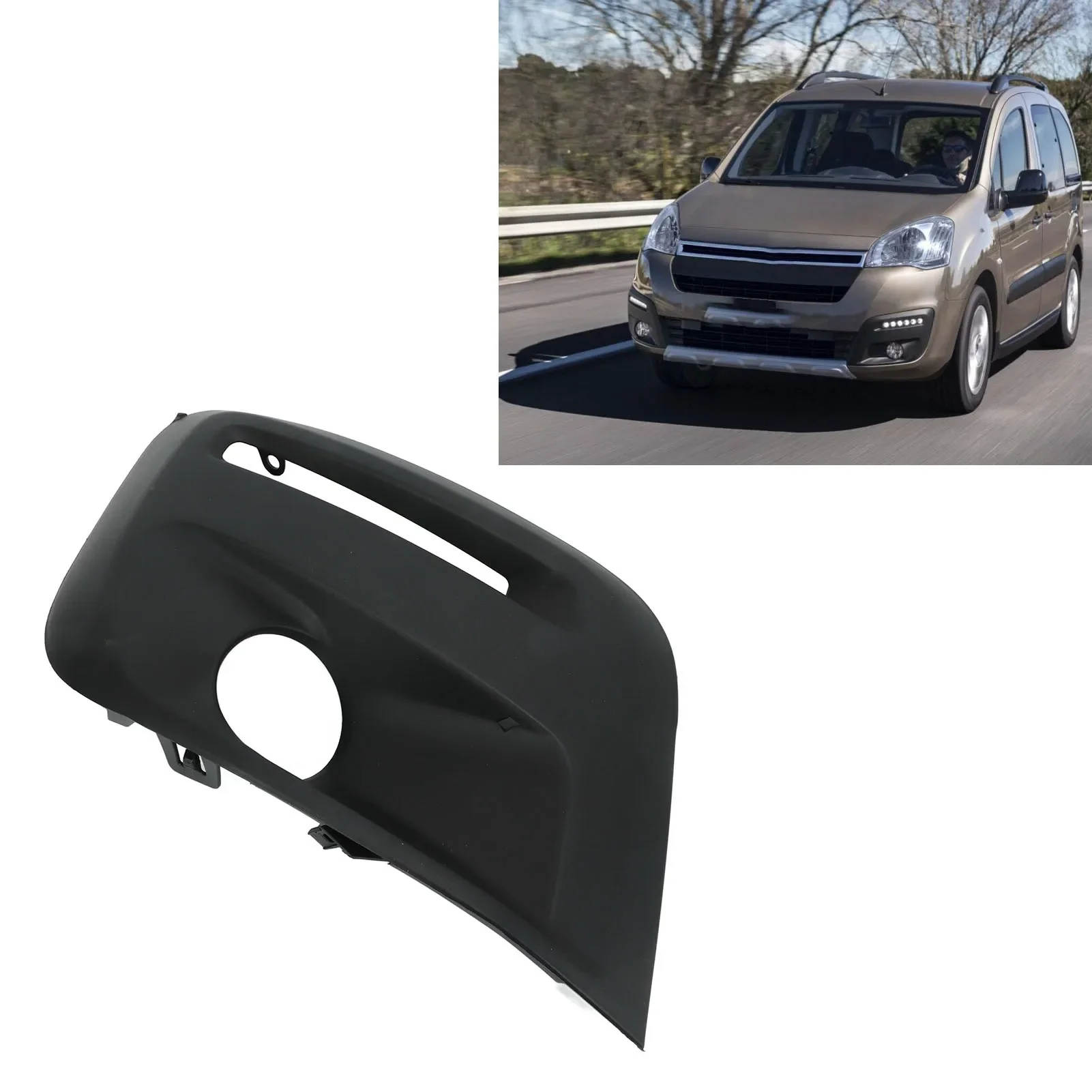 กระจังหน้ากันชนหน้าด้านขวาฝาครอบ1513564680ไฟตัดหมอกอะไหล่สำหรับ Citroen Berlingo 2015-2018