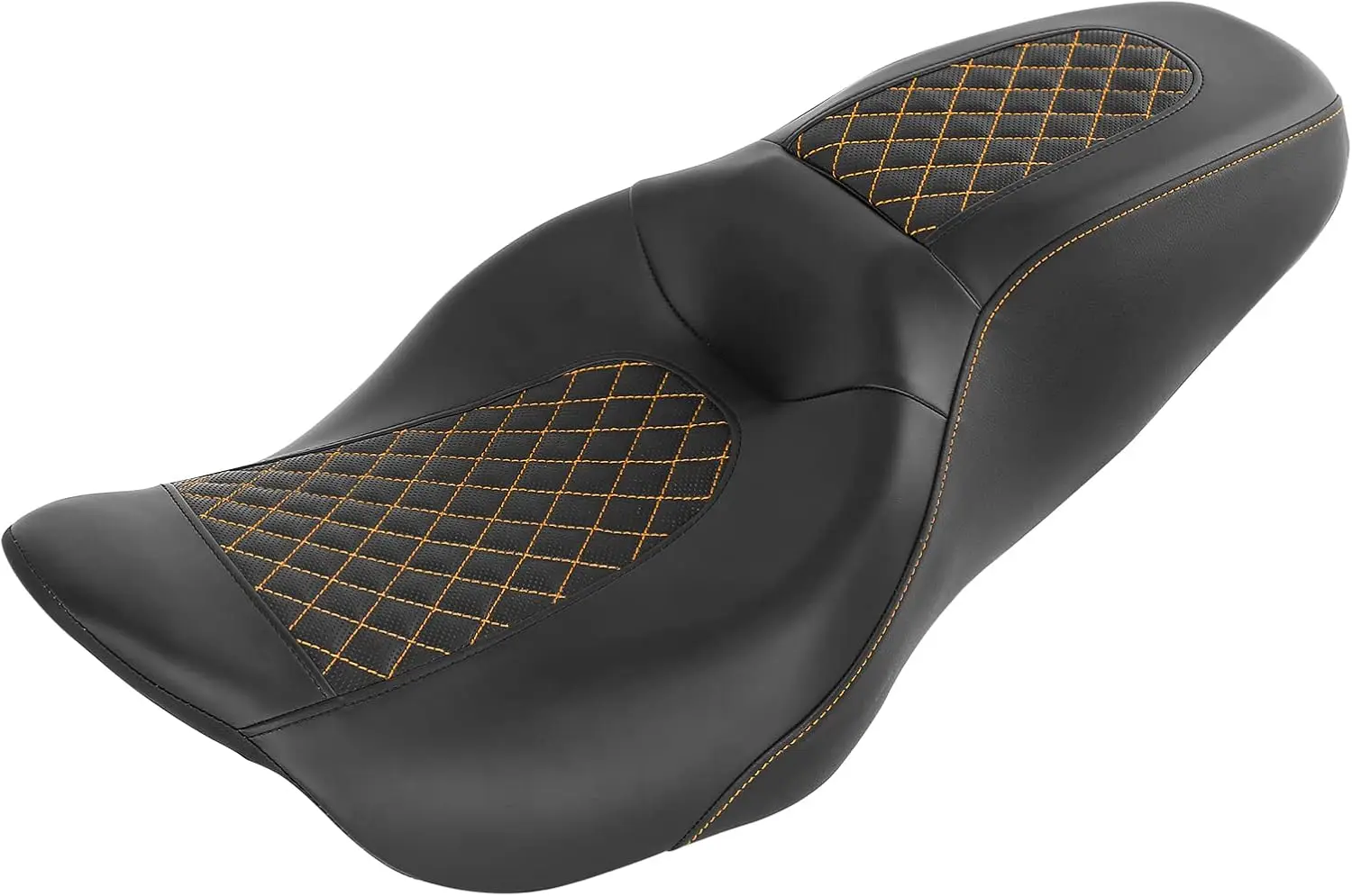 Motorcycle Touring Seat One-Piece 2 Up Driver Passenger Seat For Harley Touring 2009-2023 Road King Street Glide Electra Glide (