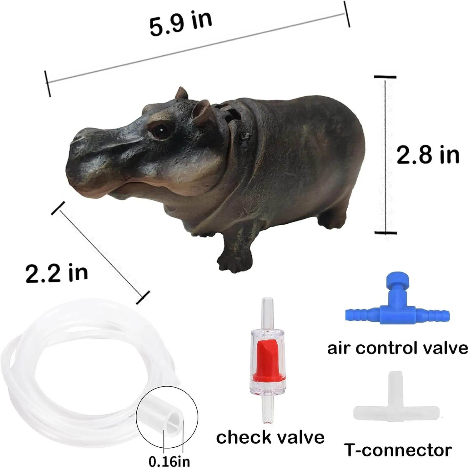 

Hippo Aquarium Bubbler Decorations Fish Tank Aquarium Air Stone Decor