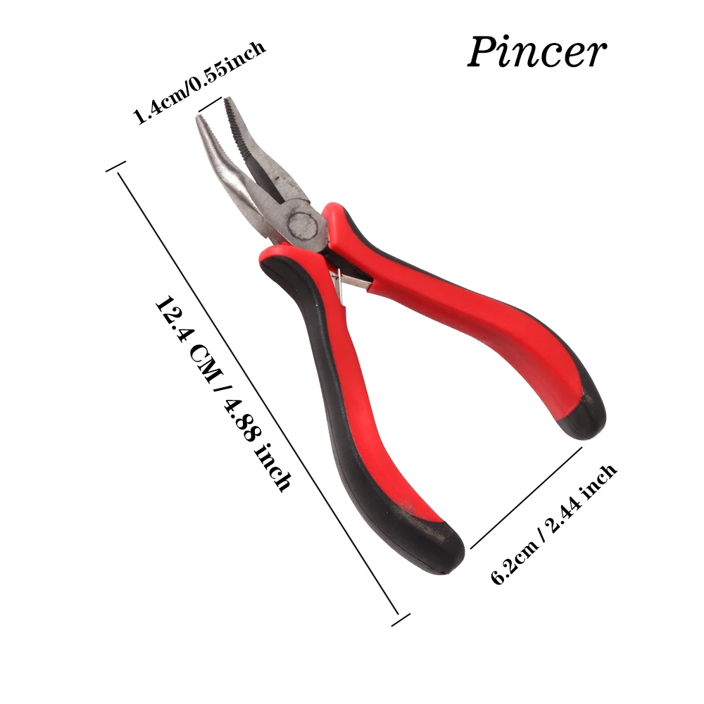 Haarverlängerungs-Werkzeug-Set, 300 Stück, Schwarz, Braun, Verbindungshaar, Mikroring-Perlen, 1 Haarverlängerung, Zange entfernen, 2 Hakennadel, Zugschlaufe