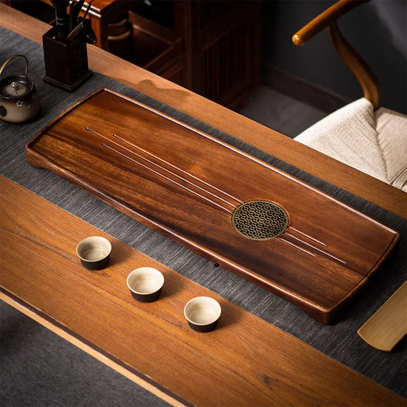 

Office Long Tea Tray Wooden Luxury Drainage Office Valet Kitchen Rectangle Hospitality Tea Tray Living Room Bandejas Teaware