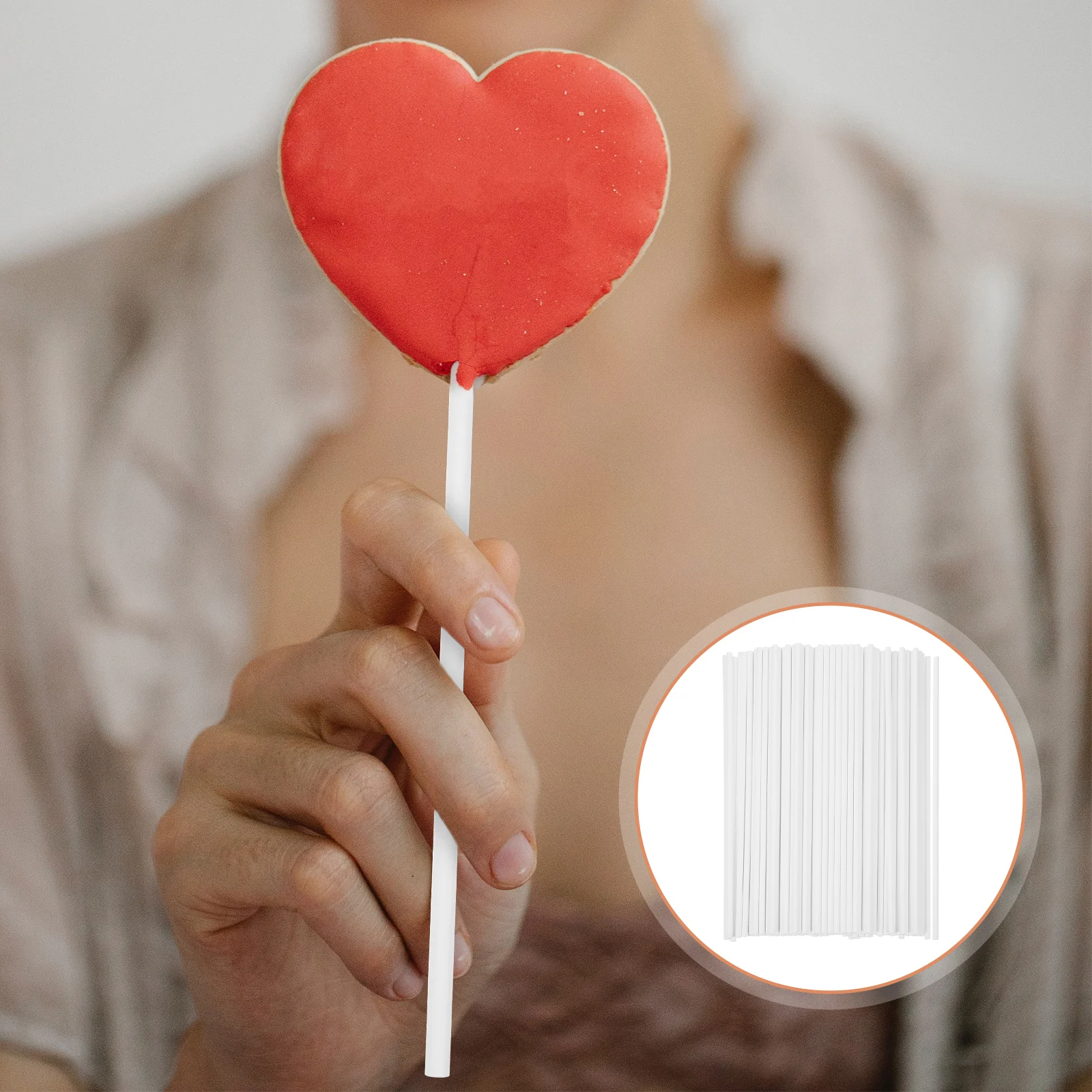 

100Pcs Versatile Diy Lollipop Sticks Paper Marshmallow Chocolate Bars Baking Paraphernalia