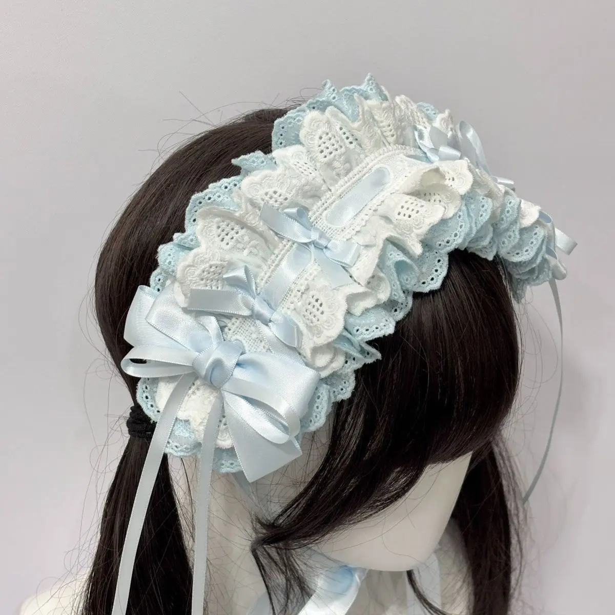 

Subculture Lovely Gothic Lolita Japanese Hairband Lace Ruffled Headband Hair Hoop Hair Accessories Headdress