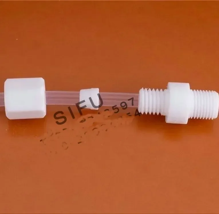 

2PCS PTFE External Thread Direct (PTFE) External Thread Through Joint Is Acid and Alkali Resistant Brand new in stock