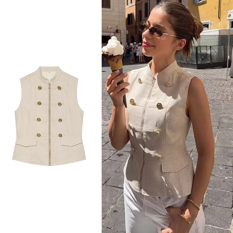 Women's Blouse Summer 2026 New Tops Fashion British Youth Travel Women's Tank Tops Chic Summer Elegant Street Blouse