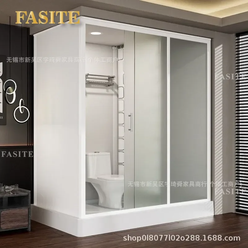 Integrated Shower Room Assembled Bathroom Unit with Toilet Front and Side Opening Doors Complete Bathroom Solution for Home