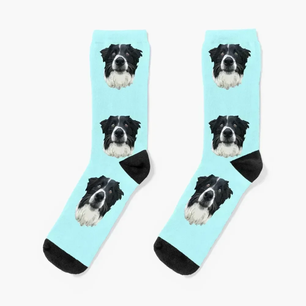 

Border Collie Cute Puppy Dog Socks halloween Lots Children's floral Socks Man Women's