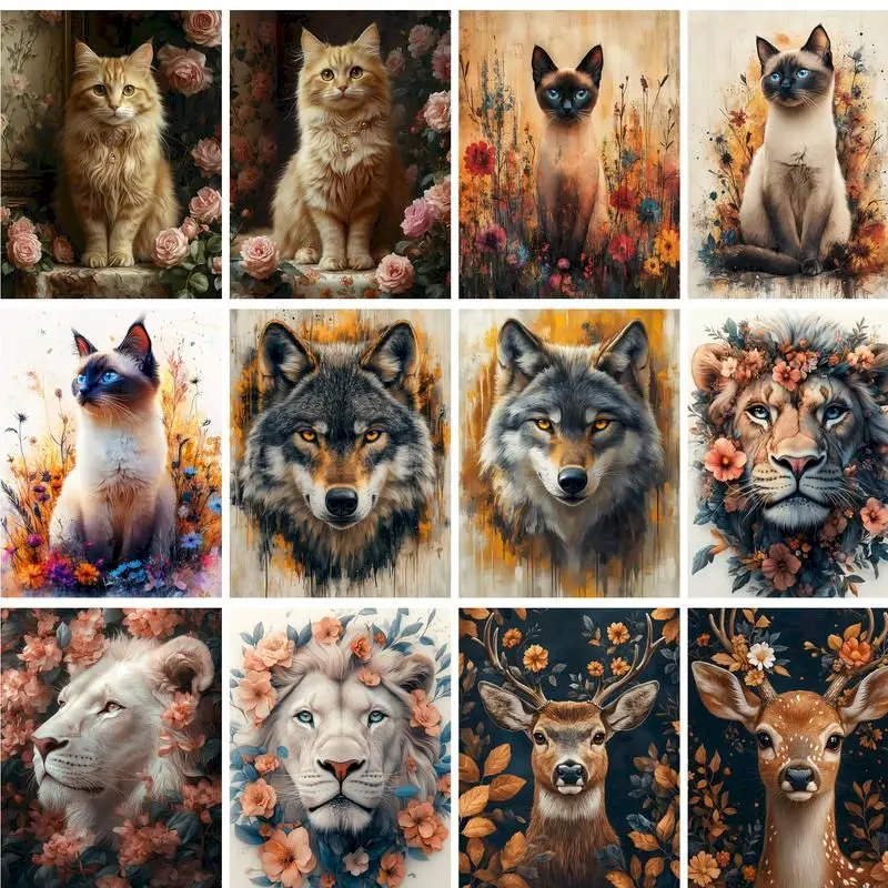 

GATYZTORY Paint By Number For Adults Flower Animal Drawing On Canvas Art Gift DIY Pictures By Number Modern Kits Home Decor