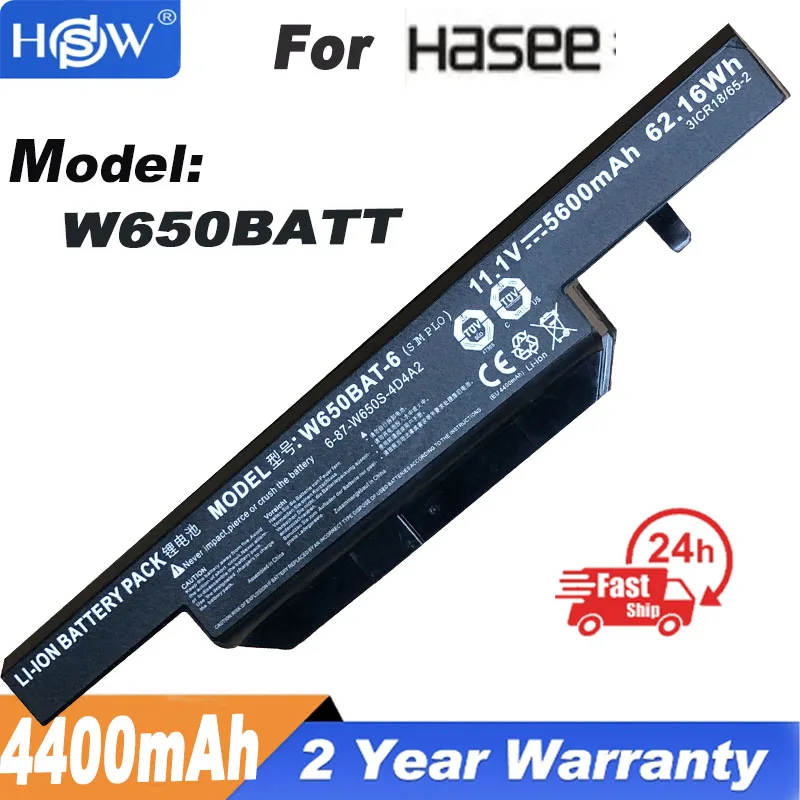 

W650bat 6 Laptop battery for Hasee K610C K650D K570N K710C K590C K750D series Clevo W650S W650BAT-6 batterie