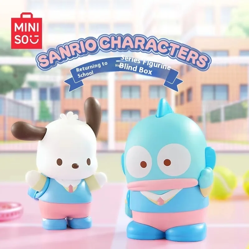 

MINISO Sanrio Коллекционная фигурка серии «Снова в школу» Аутентичный дисплей Пачакти Собака Куроко Слипая коробка Игрушка