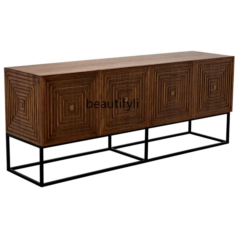 

A15 Mid-Ancient Solid Wood Sideboard Retro Style Sideboard Cabinet Storage Cabinet Qianyu Nordic TV Bench for Bedroom Sideboard
