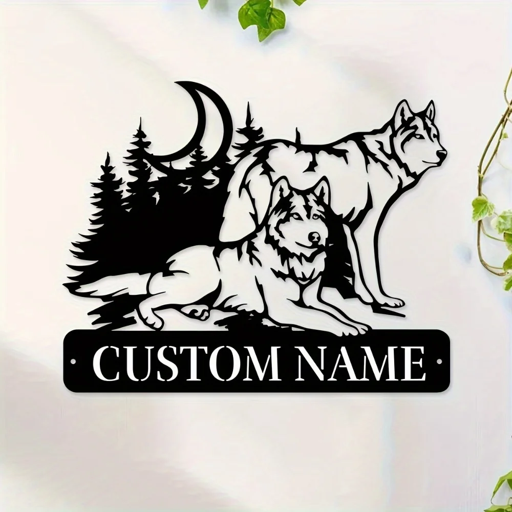 

Custom Wolf Plaque Rustic Family Name Design Versatile Indoor Outdoor Wall Decor Perfect Home Garden Gift Art Sculpture Sign