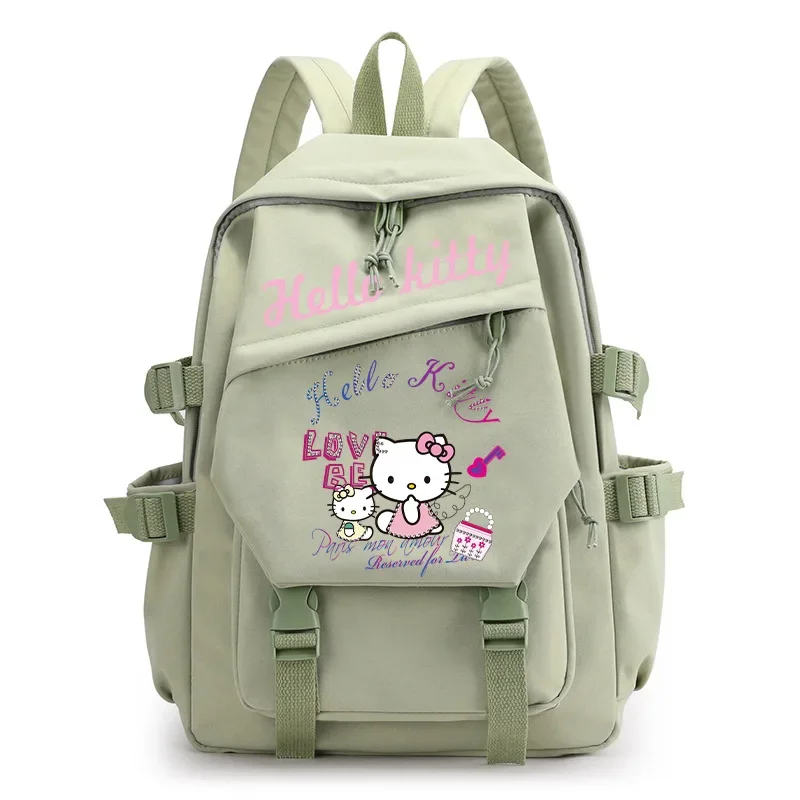 Sanrio Olá Kitty Schoolbag, impresso Cartoon estudante mochila, leve computador lona mochila, bonito, novo