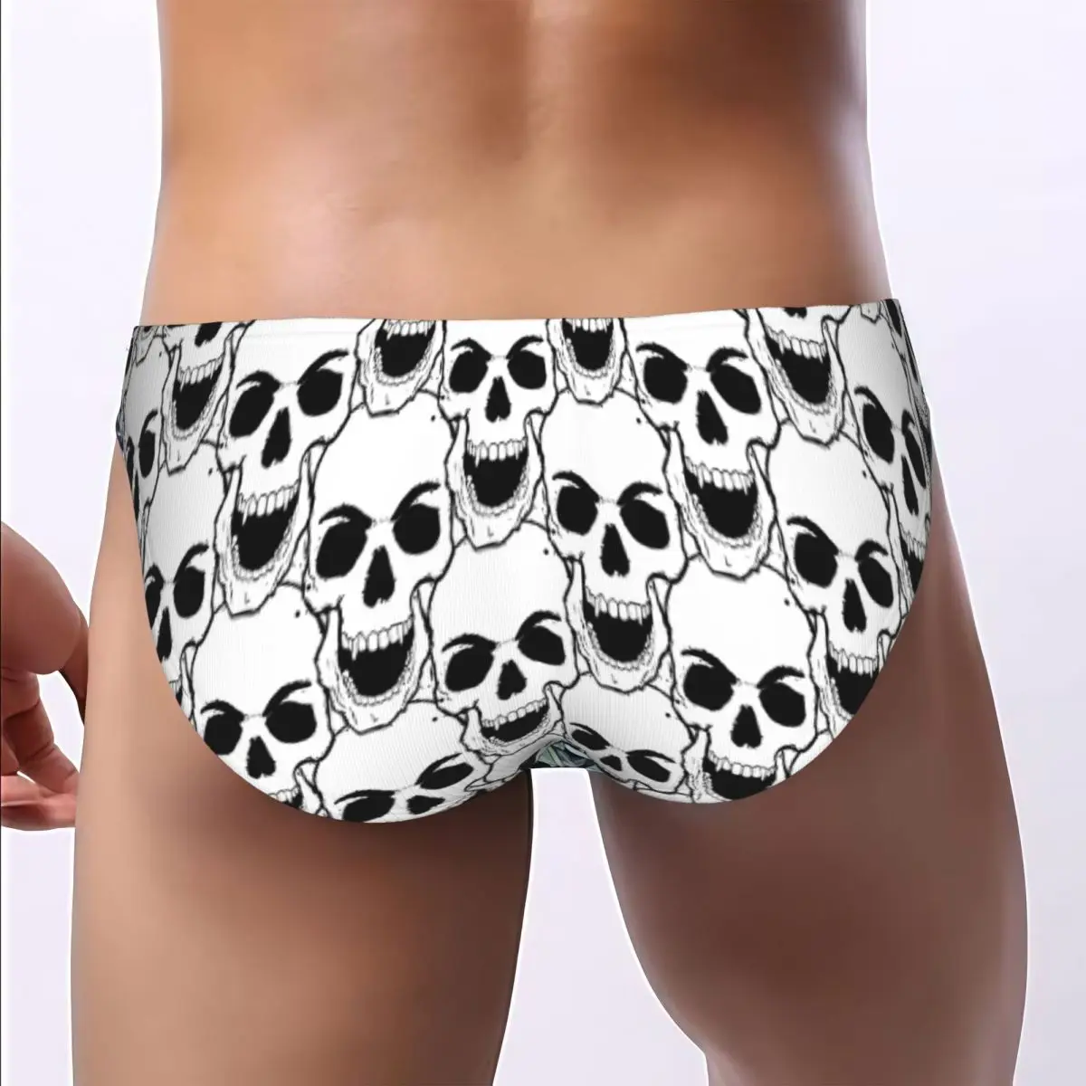 Men's Underwear Briefs Hand Drawn Skulls Sexy Underpants Male Panties Bikini Underwear Ropa Pants - view 3
