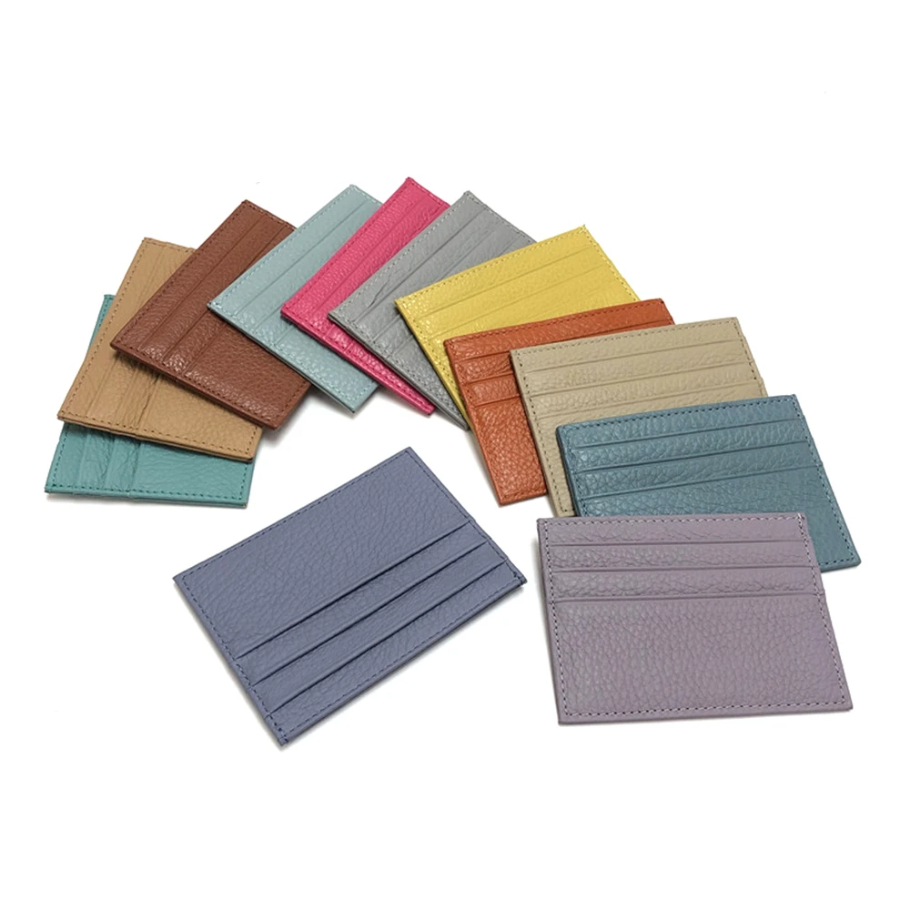 100% Genuine Cow Leather ID Card Holder Fashion Business Classic Bank Credit Card Sleeve Gift Slim Multi Men Women Card Case