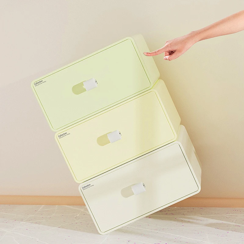 INS Ice Cream Color Desktop Cabinet Stackable Storage Box Drawer Type Home Office Stationery Cosmetics Organizer