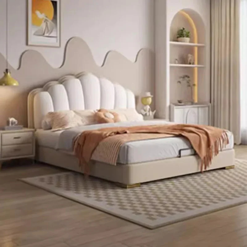 

Unique Luxury Headboard Double Bed King Size Nordic Frame Wooden Double Bed Pretty Modern Letto Matrimoniale Bedroom Furniture