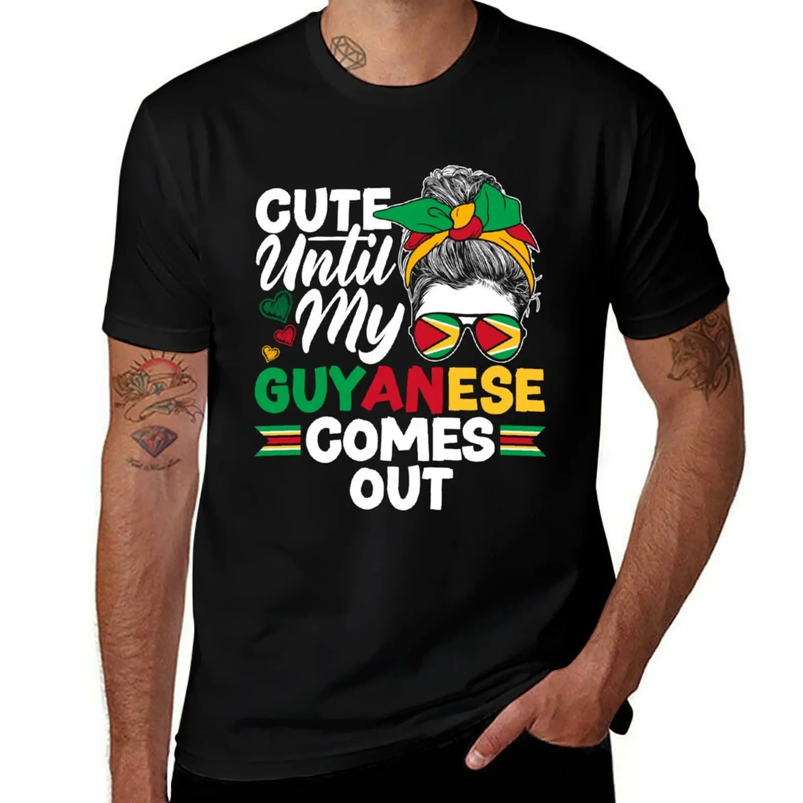 Guyana Guyanese Guyana Flag Cute Until My Guyanese Comes Out T-Shirt Breathable Gym Short Sleeve T-Shirt