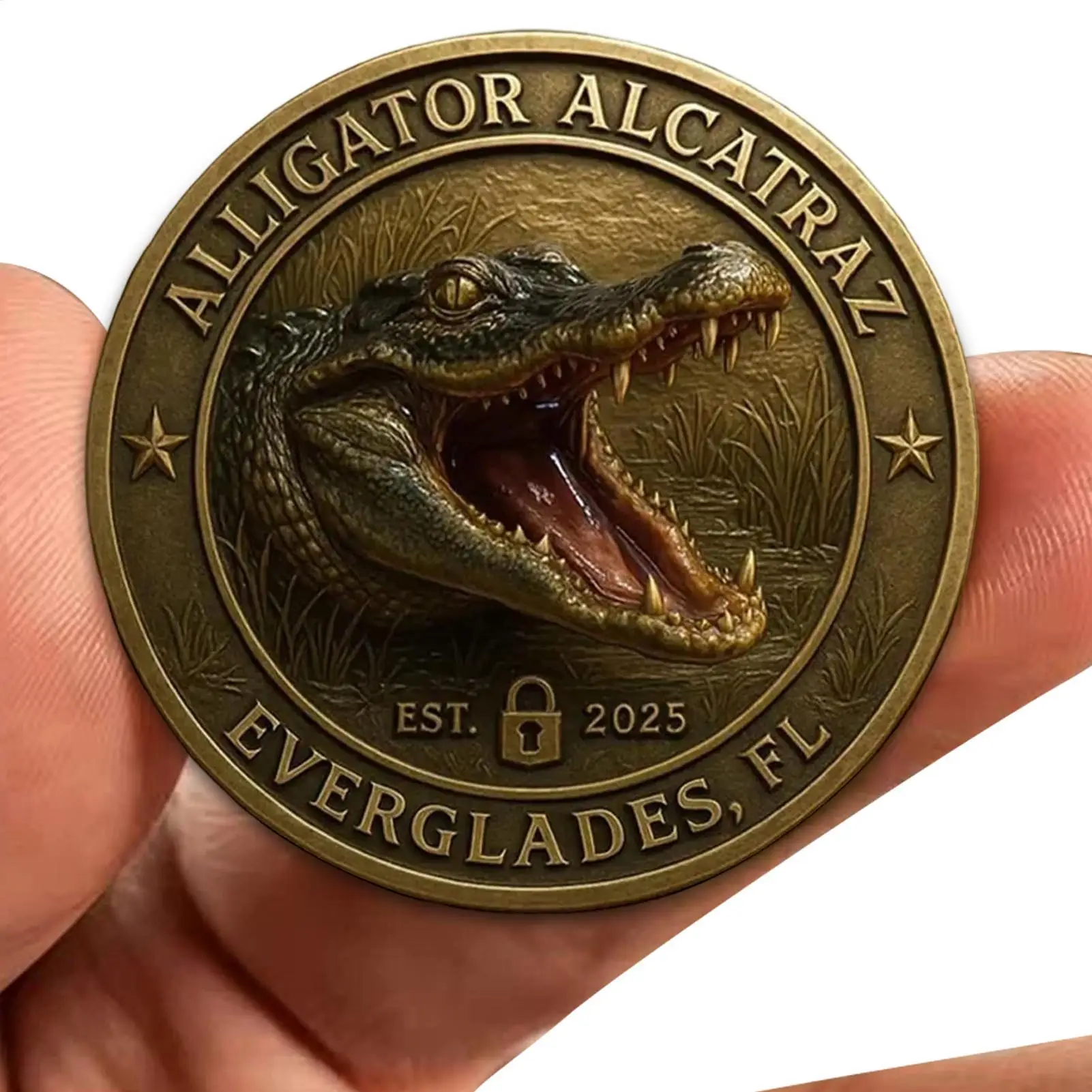 Funny Challenge Coin Alligator Collector Coin Commemorative Souvenir Display Decoration for Home Men Kids Dad Collection