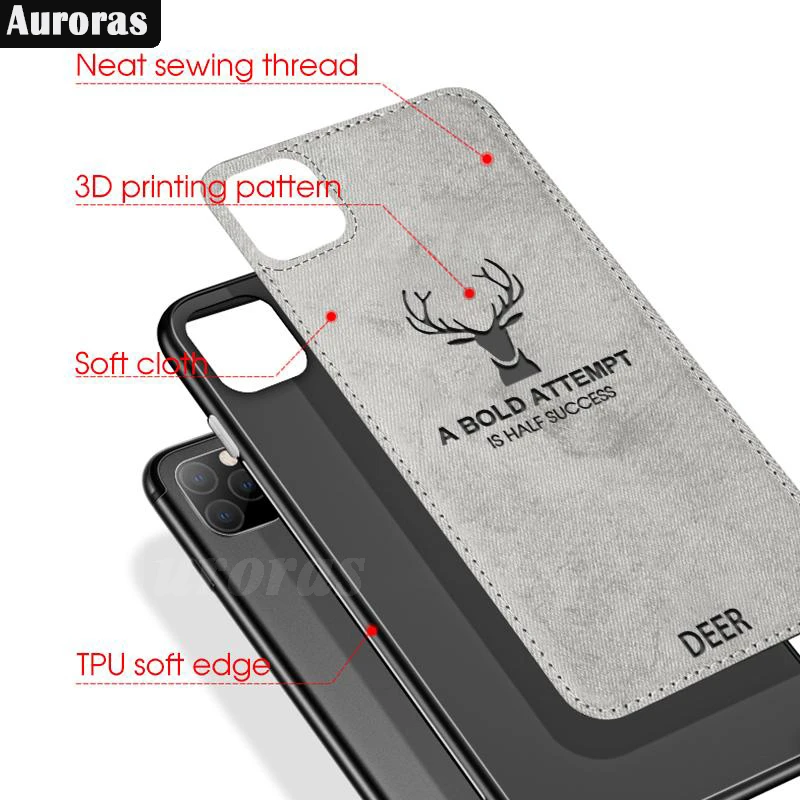 Auroras For Realme 12 Plus Cover Deer Pattern Cloth Texture 3D Elk Printing Soft Phone Case For Realme 12 Pro Plus + Shell - Image 3