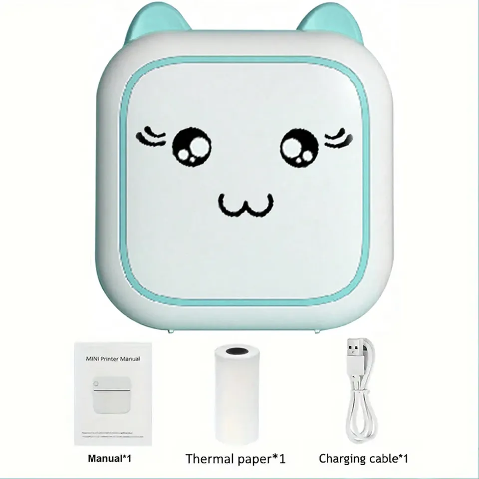  Portable Mini Thermal Photo Printer Cordless Label Printer Rechargeable Design Compact for Text Photos and Symbols for Printing 