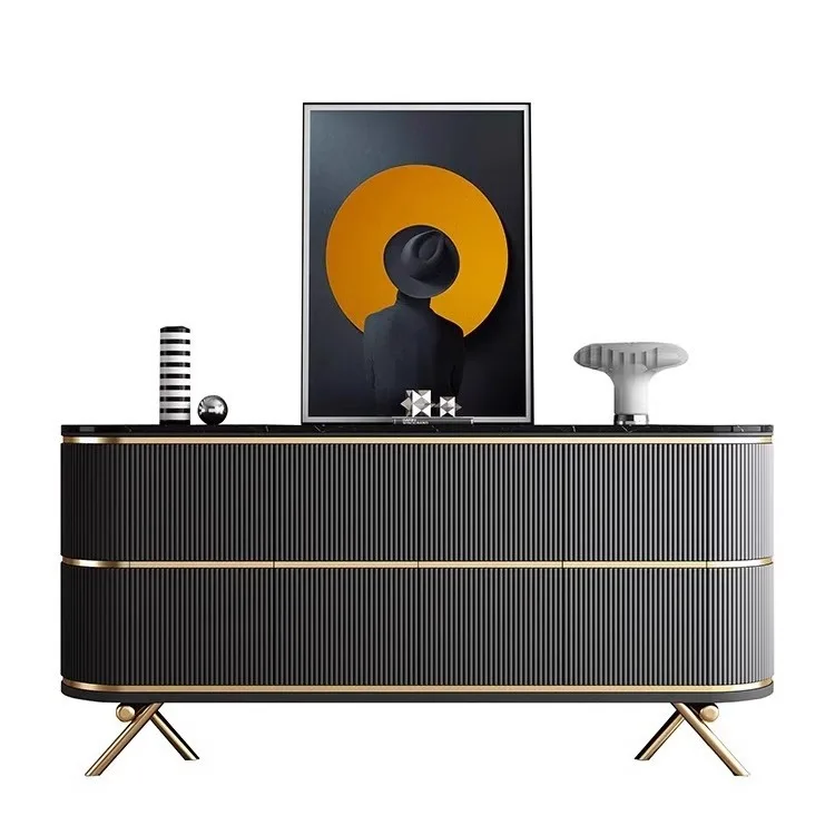 

Capacity White Sideboard For Home Furniture For Apartment Villa Living &Italian Marble Top Luxury Modern Storage Cabinet Large