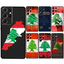 Lebanon Flag Map Cover For Samsung Galaxy S24 Ultra S21 S22 S23 Plus S20 FE S8 S9 S10 Note 10 20 Ultra Case