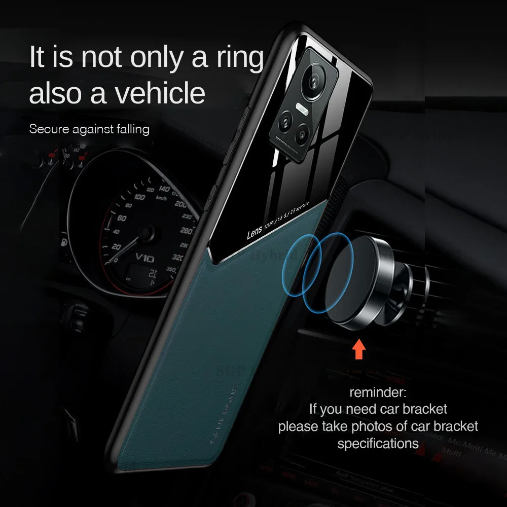 Luxury Leather Car Magnetic Protective Case For Oppo Realme GT Neo3 Shockproof Cover Realmi GTNeo3 RealmyGT GT Neo 3 Shell Funda