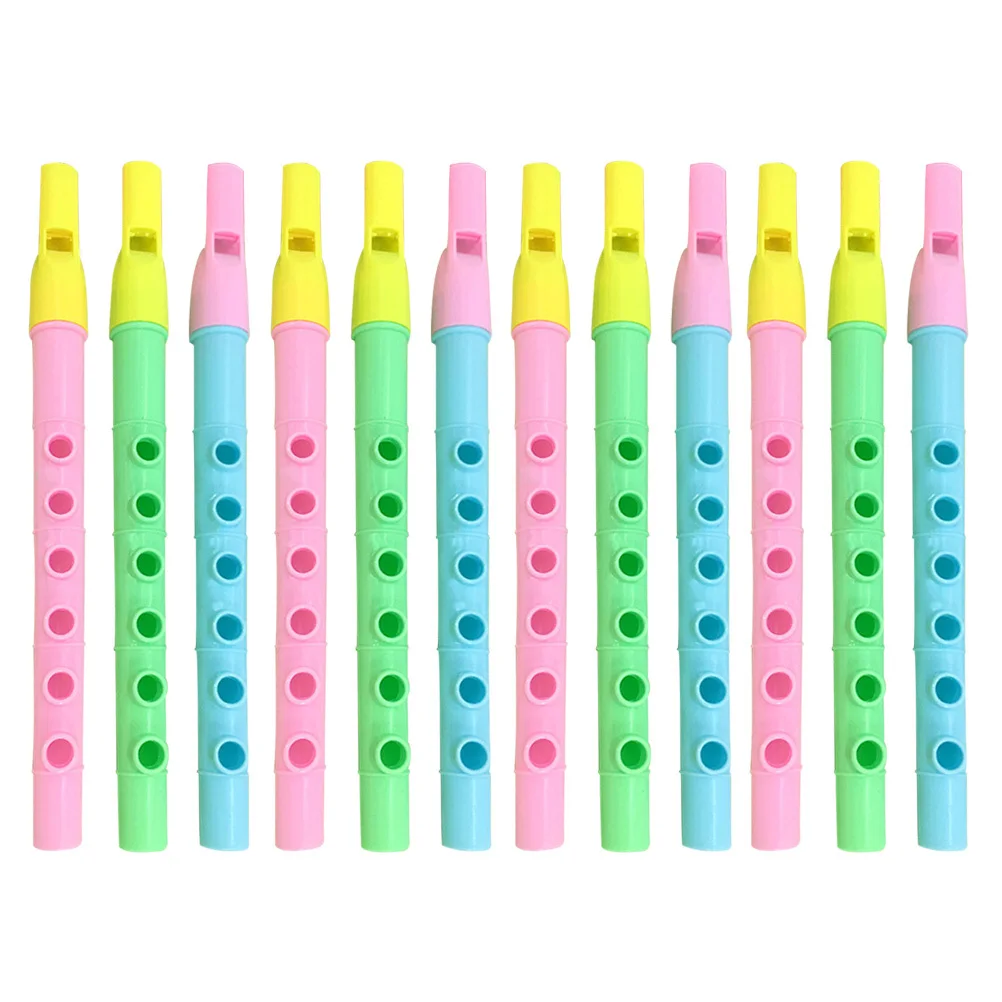 

12Pcs Children Mini Plastic Recorder Flute Music Instrument Beginner Practice Recorder Random Colors Children Flute