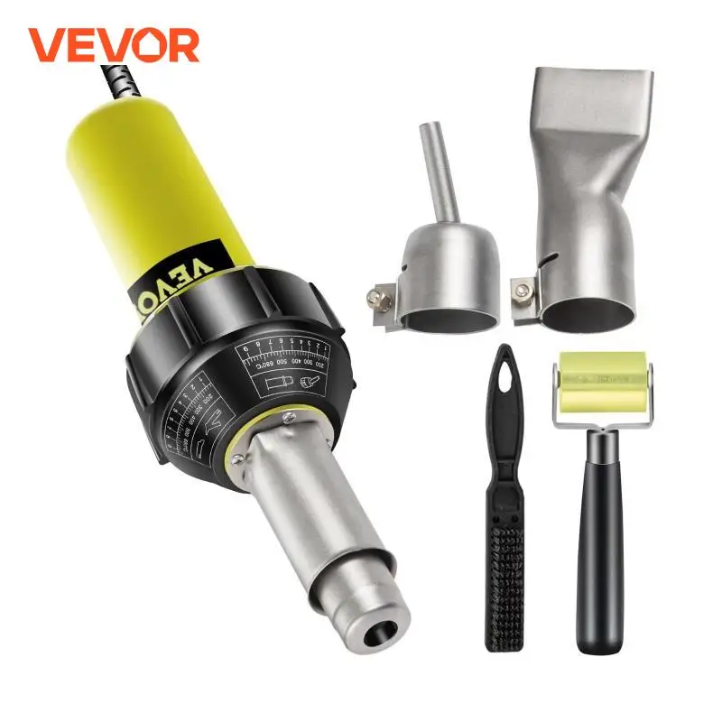 VEVOR Plastic Welding Gun Hot Air Torch 1000W 1600W Palstic Welder Kit with Replacement Nozzles for PVC PP PE Pipe Vinyl Floor